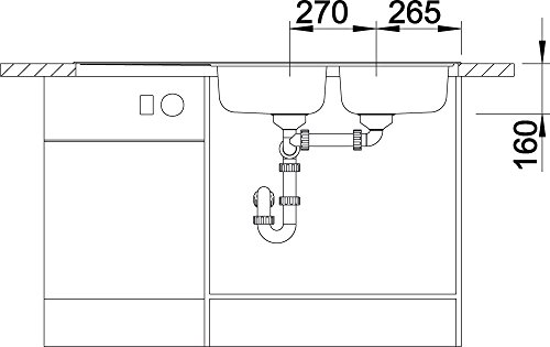 BLANCO LIVIT 8 S - Fregadero (Acero inoxidable, 2 senos, 340 x 420 mm, 16 cm, 340 x 420 mm, 16 cm)