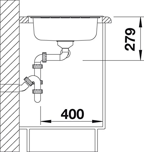 BLANCO LIVIT 8 S - Fregadero (Acero inoxidable, 2 senos, 340 x 420 mm, 16 cm, 340 x 420 mm, 16 cm)