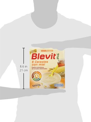 Blevit Plus 8 Cereales Miel, 1 unidad 600 gr. A partir de los 5 meses.