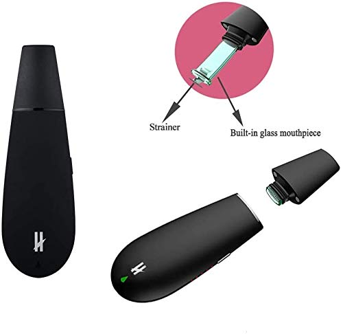 BLK vaporizador de hierba seca con mayor cámara de cerámica portátil e-cigarrillo kits de hierbas secas - Sin nicotina/sin líquido