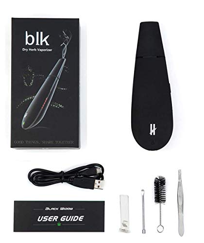 BLK vaporizador de hierba seca con mayor cámara de cerámica portátil e-cigarrillo kits de hierbas secas - Sin nicotina/sin líquido