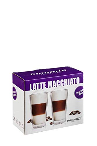 bloomix C-103-300-G Milano - Juego de 2 Vasos térmicos con Doble Pared para café Latte Macchiato