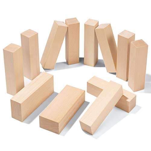 Bloques de Talla de Madera Yangbaga 12pcs Kit de Talla de Madera, para Tallar Madera kit de Hobby para Adultos para Niños Dos tamaños