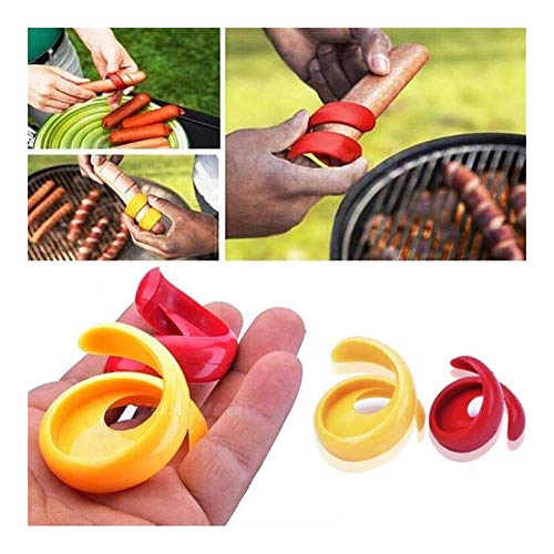 BLTR Pastelería Manual de 2PCs Fantasía Salchicha Cortador Espiral Barbacoa Hot Dogs Cortador Cortador de Cocina de Corte Auxiliar Gadget Cocinando (Color : Multi-Colored)