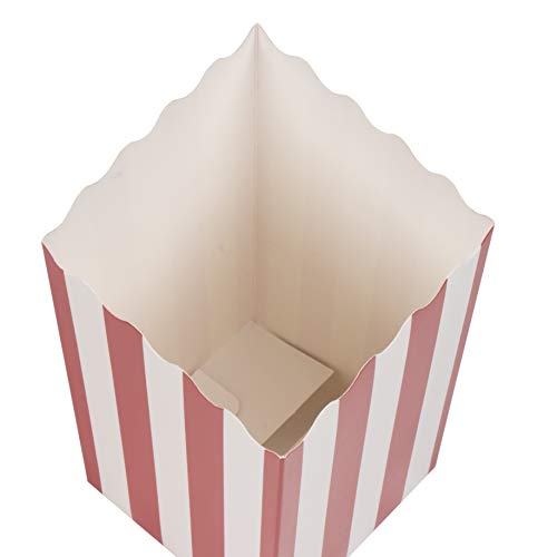 Blue Panda Mini cajas de palomitas de maíz (juego de 100) - Contenedores para eventos especiales, Noches de cine, Cumpleaños - Rojo y blanco, 20 onzas, 3.3 x 5.6 pulgadas