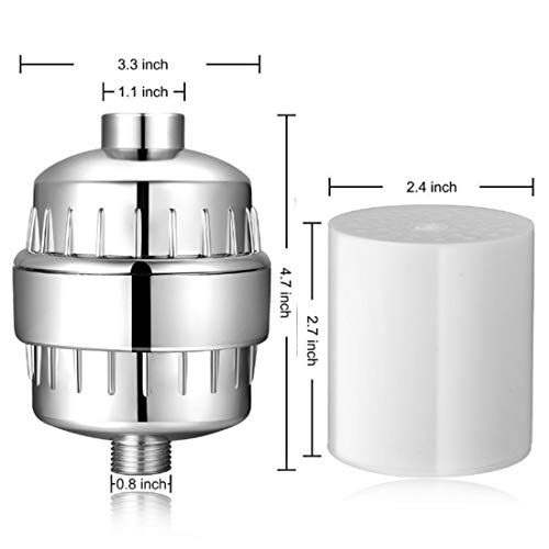 Bluelves Alcachofa de Ducha, Filtro de Cabezal de Ducha de 17 Etapas Filtro de Agua Universal Eliminar Deje que su Cabello y la Piel Más Sana Teflon Cinta