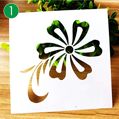 BLUGUL Plantillas de Dibujo, para Scrapbooking, Manualidades, DIY, Album de Fotos, Cuaderno, Diario, Flor Planta Hojas, Naturaleza C 9pcs