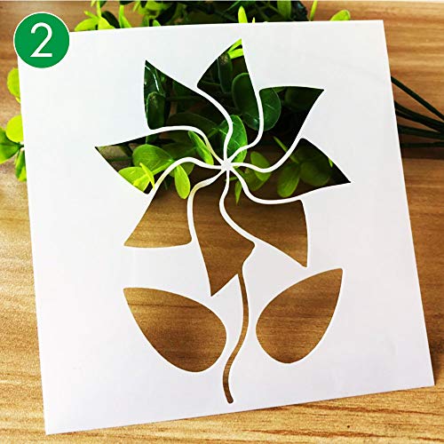 BLUGUL Plantillas de Dibujo, para Scrapbooking, Manualidades, DIY, Album de Fotos, Cuaderno, Diario, Flor Planta Hojas, Naturaleza C 9pcs