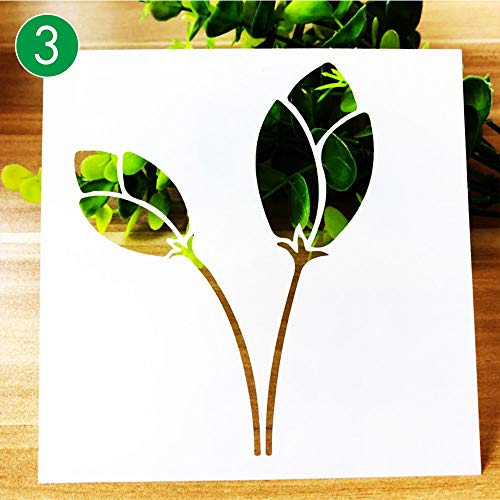 BLUGUL Plantillas de Dibujo, para Scrapbooking, Manualidades, DIY, Album de Fotos, Cuaderno, Diario, Flor Planta Hojas, Naturaleza C 9pcs