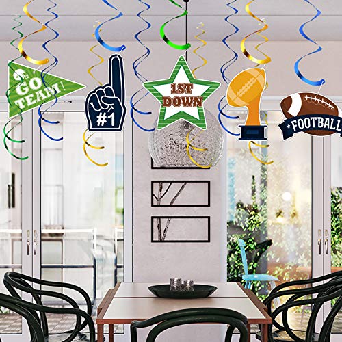 Blulu Decoraciones de Techo de Fiesta Temática de Rugby, Remolinos Colgantes de Fútbol Americano para Decoraciones del Día de Juego de Súper Tazón de Rugby Artículos de Fiestas de Juego Deportivo