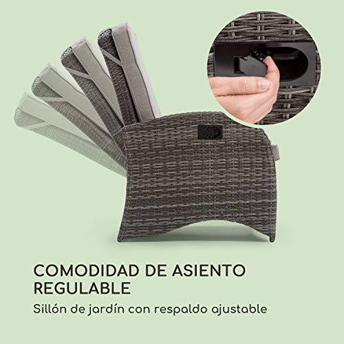 blumfeldt Comfort Siesta sillón - Respaldo Regulable, Material de la Funda: poliéster, Acolchado con 8 cm de Espesor, Ocupa Poco Espacio plegada, Muelles Comprimidos, Gris Oscuro