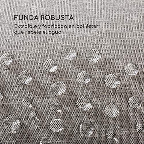 blumfeldt Comfort Siesta sillón - Respaldo Regulable, Material de la Funda: poliéster, Acolchado con 8 cm de Espesor, Ocupa Poco Espacio plegada, Muelles Comprimidos, Gris Oscuro