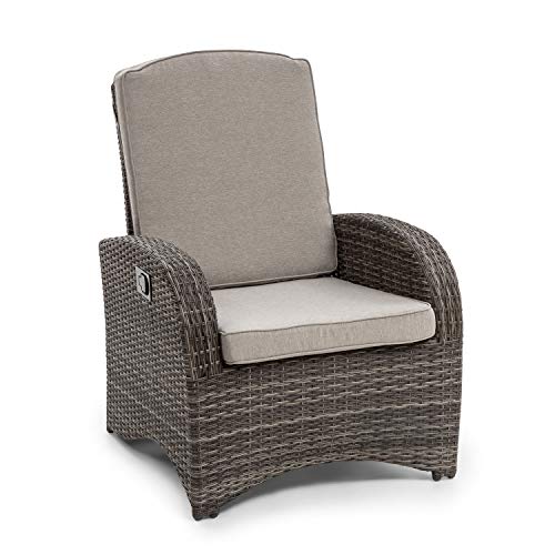 blumfeldt Comfort Siesta sillón - Respaldo Regulable, Material de la Funda: poliéster, Acolchado con 8 cm de Espesor, Ocupa Poco Espacio plegada, Muelles Comprimidos, Gris Oscuro