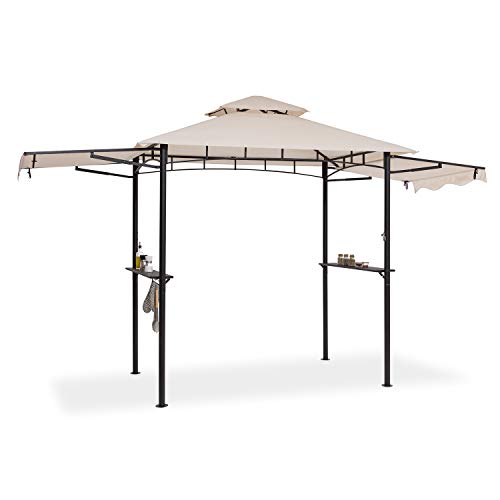 blumfeldt Steakhouse Wings – Pabellón, Techo para barbacoas, 235 x 242 x 145 cm, Protegido contra la Lluvia o el Sol: poliéster Impermeable de 160 g, retarda la propagación del Fuego, Beige