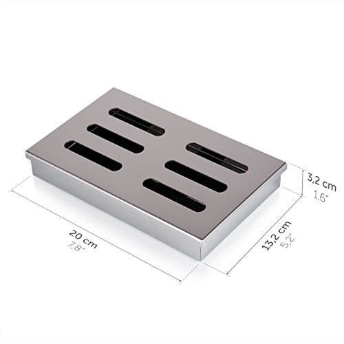 Blumtal Caja para Ahumar de Acero Inoxidable - Ahumador, Smoker Box para Barbacoas de Gas, Carbón y Leña | Apta Lavavajillas, Accesorios para Barbacoa (con virutas)