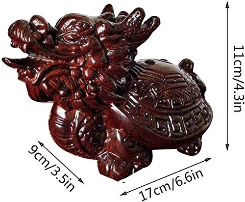 BNHY Tortuga del dragón de ébano Tai Chi dragón Chino Feng Shui Tortuga Estatua Zhaocai Adosado Mejor estreno de una casa de felicitación Regalo se Sienta en la Estatua for Proteger la Riqueza 0820