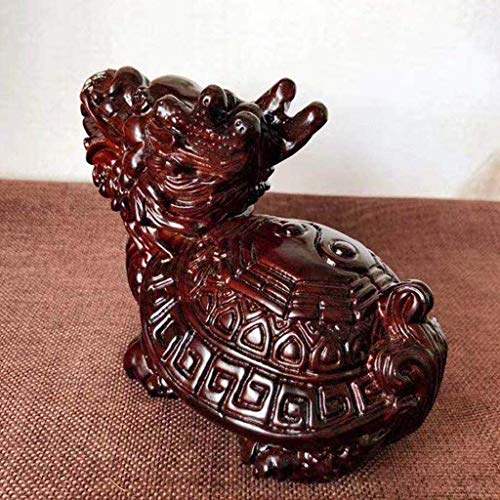 BNHY Tortuga del dragón de ébano Tai Chi dragón Chino Feng Shui Tortuga Estatua Zhaocai Adosado Mejor estreno de una casa de felicitación Regalo se Sienta en la Estatua for Proteger la Riqueza 0820