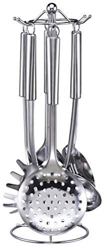 Bo Time BC-CHVT-C12301 - Juego de 6 utensilios de cocina (acero inoxidable, con soporte)