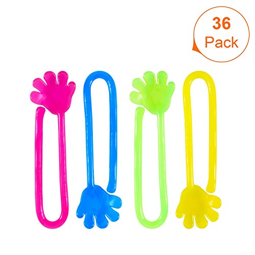 Boao 36 Piezas de Mini Manos Pegajosas de Vinilo de Multicolor para Favores de Fiesta de Niño (S Size)