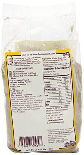 Bobs Red Mill Gluten Free Teff Flour 500 g (order 4 for retail outer)