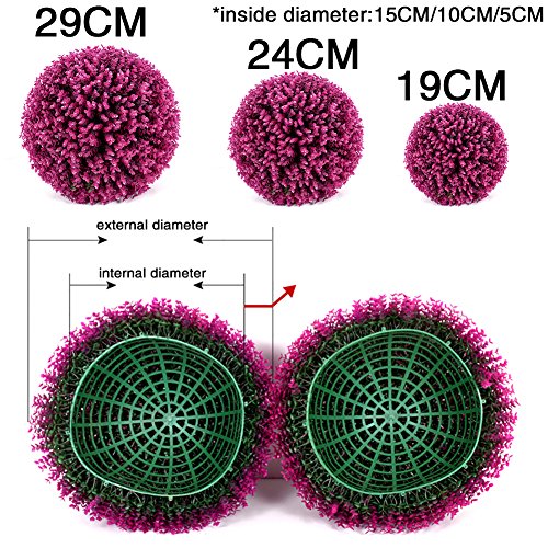 Bola De La Planta Flor Del Boj Flor De Plástico Eucalipto Simulado Bola De La Hierba Bola Del Boj Artificial Bola De La Planta Del Topiario Faux Decorativo Para La Boda Centro Comercial Decoración
