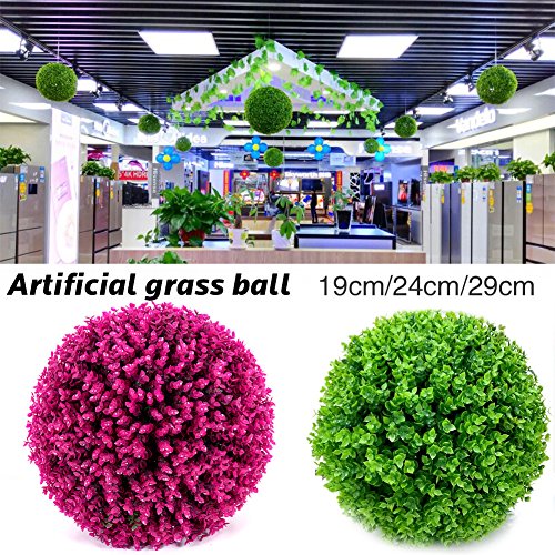 Bola De La Planta Flor Del Boj Flor De Plástico Eucalipto Simulado Bola De La Hierba Bola Del Boj Artificial Bola De La Planta Del Topiario Faux Decorativo Para La Boda Centro Comercial Decoración