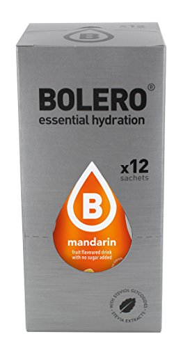 Bolero Bebida Instantánea sin Azúcar, Sabor Mandarina - Paquete de 12 x 9 gr - Total: 108 gr