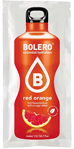 Bolero Bebida Instantánea sin Azúcar, Sabor Naranja Roja - Paquete de 24 x 9 gr - Total: 216 gr