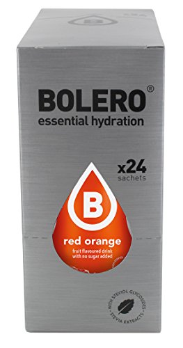 Bolero Bebida Instantánea sin Azúcar, Sabor Naranja Roja - Paquete de 24 x 9 gr - Total: 216 gr