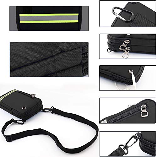 Bolsa Compacta de Hombro Cintura Cinturón Bolsillo Funda Riñoneras Bolso Pequeño para Herramientas Pequeñas Bandolera Hombre Deporte Camping Viaje Senderismo Cartera Aire para iPhone Samsung Xiaomi