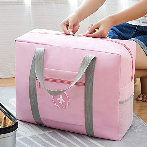 Bolsa De Almacenamiento Bolsa De Almacenamiento De Viaje Bolsa De Viaje Plegable A Prueba De Agua Portátil Se Puede Configurar Maleta Trolley Ropa Acabado Bolsa De Almacenamiento Portátil Rosa Medio