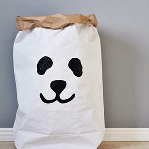 Bolsa De Almacenamiento Juguetes para Niños Juguetes para El Hogar Basura De Almacenamiento Bolsa De Almacenamiento De Papel Kraft Panda Extra Grande