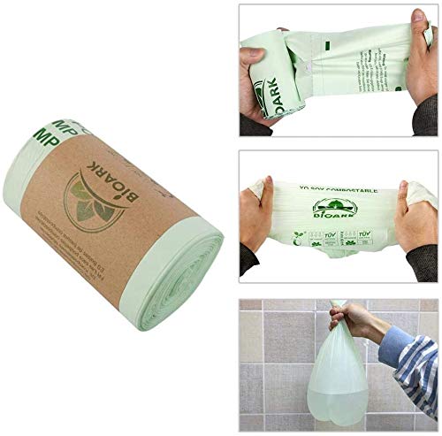 Bolsa de basura biodegradable 100 % BIOARK, 30 litros, 50 unidades, extragruesa, biodegradable y compostable, con certificado EN 13432 …