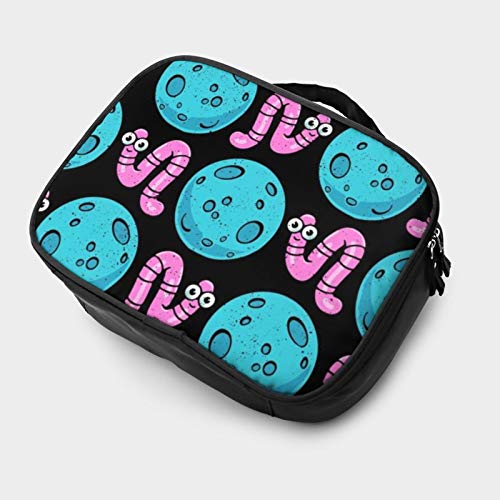 Bolsa de maquillaje espeluznante de la luna llena de gusano espeluznante organizador de cosméticos de tocador de belleza caso de viaje bolsa