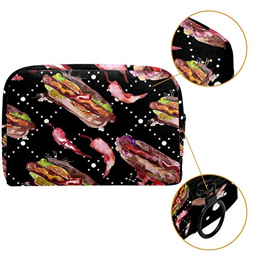 Bolsa de maquillaje portátil de Fast Food, bolsa de cosméticos de viaje, organizador de artículos de aseo grande para mujeres y niñas