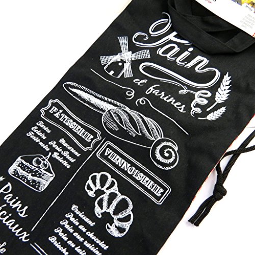 Bolsa de pan 'Pain Et Farines'negro rojo.