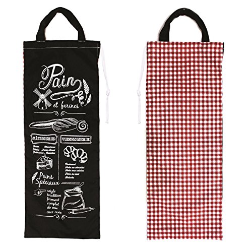 Bolsa de pan 'Pain Et Farines'negro rojo.