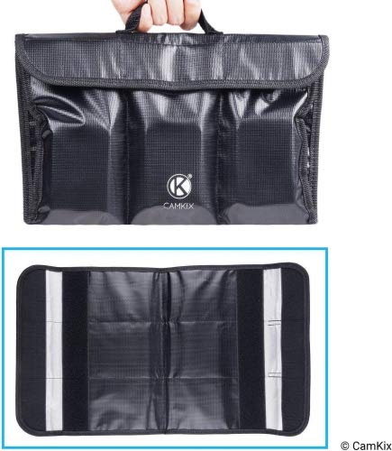 Bolsa de Transporte para batería Lipo Resistente al Fuego – Plegable – 6- Bolsillos – Bolsa de Seguridad y Almacenamiento. para una Carga y Transporte Seguros - Organizar hasta 6 baterias de LiPo