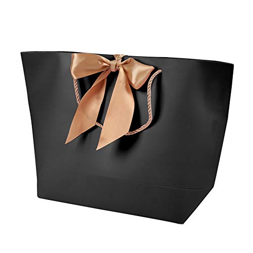 Bolsas de Papel Negras de 10pcs, Bolsas de Papel Simples, Bolsas de Papel de Regalo Decorativas, Bolsas de Papel de Regalo de cosméticos de Ropa, utilizadas para el Embalaje (1#)