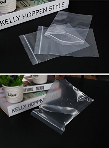 Bolsas de plástico transparentes que se pueden volver a sellar, bolsa de cierre de cremallera reutilizable fuerte engrosamiento y duradero prensa para cerrar 20x28cm 50PCS Grande