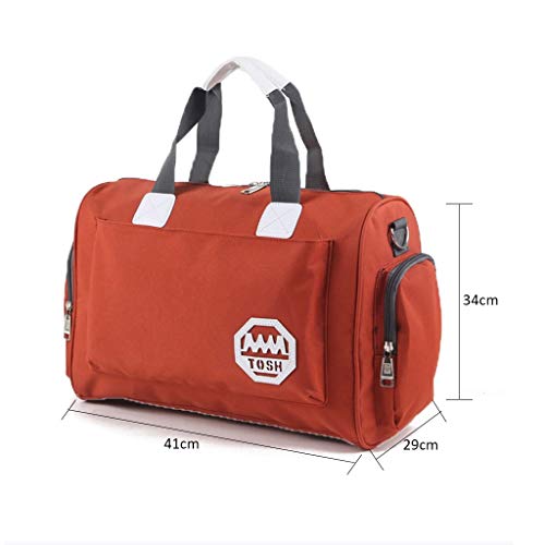 Bolsas de Viaje Grandes Bolsas de Deporte Gimnasio Deportes Pernocte Mano Equipaje Cabina Holdall Fin de Semana Top-Handle Bolso Camping (Color : Orange)