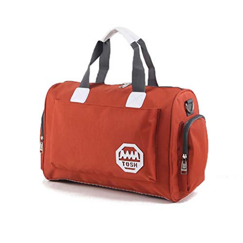 Bolsas de Viaje Grandes Bolsas de Deporte Gimnasio Deportes Pernocte Mano Equipaje Cabina Holdall Fin de Semana Top-Handle Bolso Camping (Color : Orange)