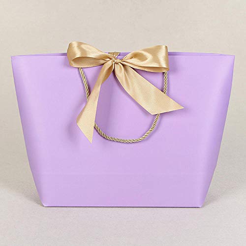 Bolsas Para Regaloembalaje De Caja De Regalo De Gran Tamaño Bolsas De Regalo De Papel Con Asa Dorada Papel Kraft Con Asas Favor De Fiesta De Cumpleaños De Ducha De Boda-Violeta_10 Piezas_L 36X26X