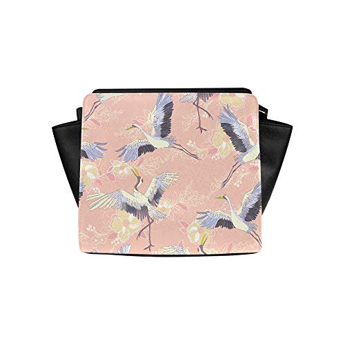 Bolso bandolera pequeña grúa japonesa Aves voladoras con flor Bolso bandolera Bolsos de viaje Bolsos de viaje Bolsos de hombro de lona Equipaje para dama Chica Mujer Bolso bandolera