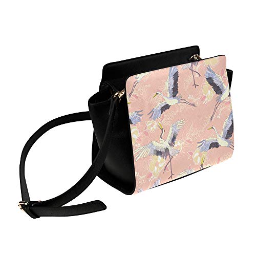 Bolso bandolera pequeña grúa japonesa Aves voladoras con flor Bolso bandolera Bolsos de viaje Bolsos de viaje Bolsos de hombro de lona Equipaje para dama Chica Mujer Bolso bandolera