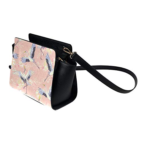 Bolso bandolera pequeña grúa japonesa Aves voladoras con flor Bolso bandolera Bolsos de viaje Bolsos de viaje Bolsos de hombro de lona Equipaje para dama Chica Mujer Bolso bandolera