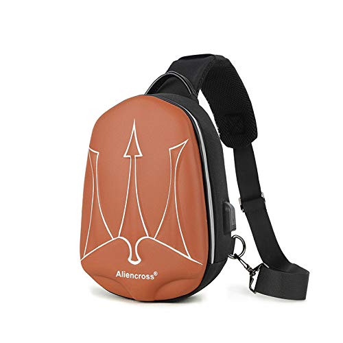 Bolso de Mensajero para Hombre Bolso de Pecho Impermeable Bolso de Hombro antirrobo USB Ligero Deportes al Aire Libre Viajes Bolsa de energía Multi-cinética