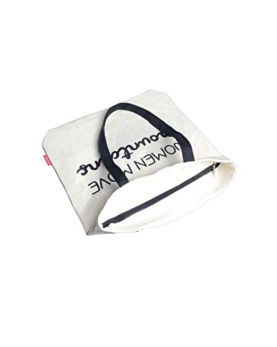 Bolso Tote. Algodón 100%. Blanco. con Cremallera, Forro y Bolsillo Interior. 37 * 38 cm + (asa: 28 cm). Incluye sobre Kraft de Regalo.