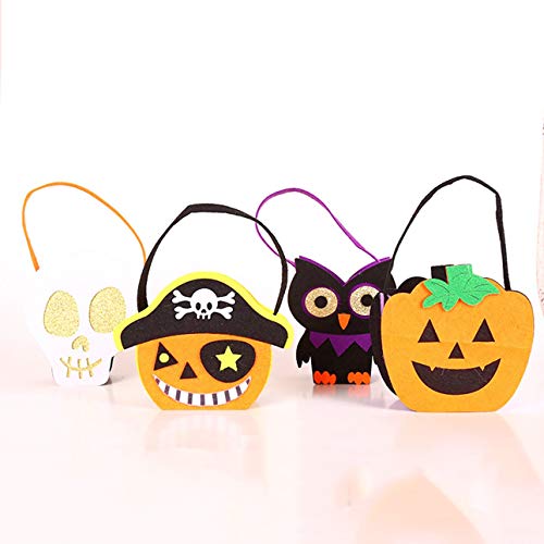 Bolsos no tejidos de Halloween Bolsos de mano Bolsos de caramelo Esqueletos Calabazas Fantasma y accesorios de fieltro Bolso de dibujos animados de Halloween