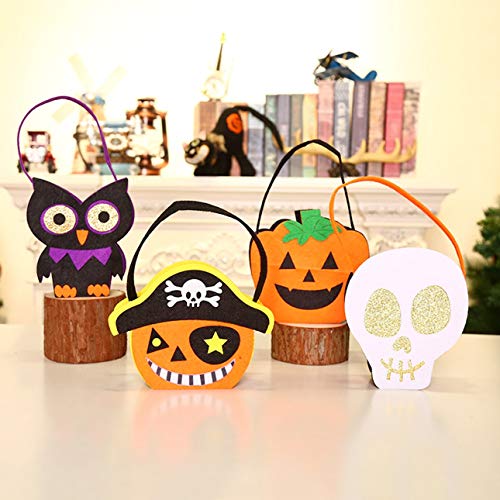 Bolsos no tejidos de Halloween Bolsos de mano Bolsos de caramelo Esqueletos Calabazas Fantasma y accesorios de fieltro Bolso de dibujos animados de Halloween